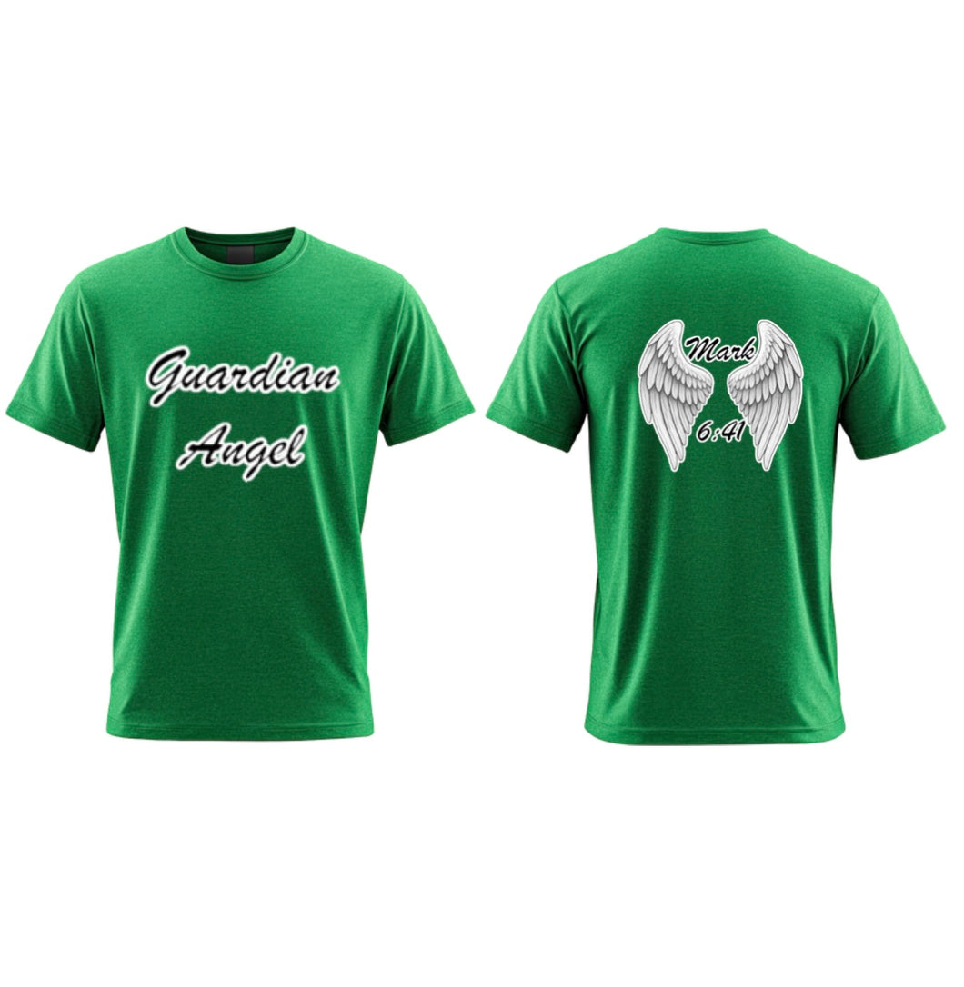 Custom Guardian Angel Front & Back Print T-Shirt